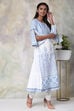 White Cotton Double Layered Printed Kurta image number 3