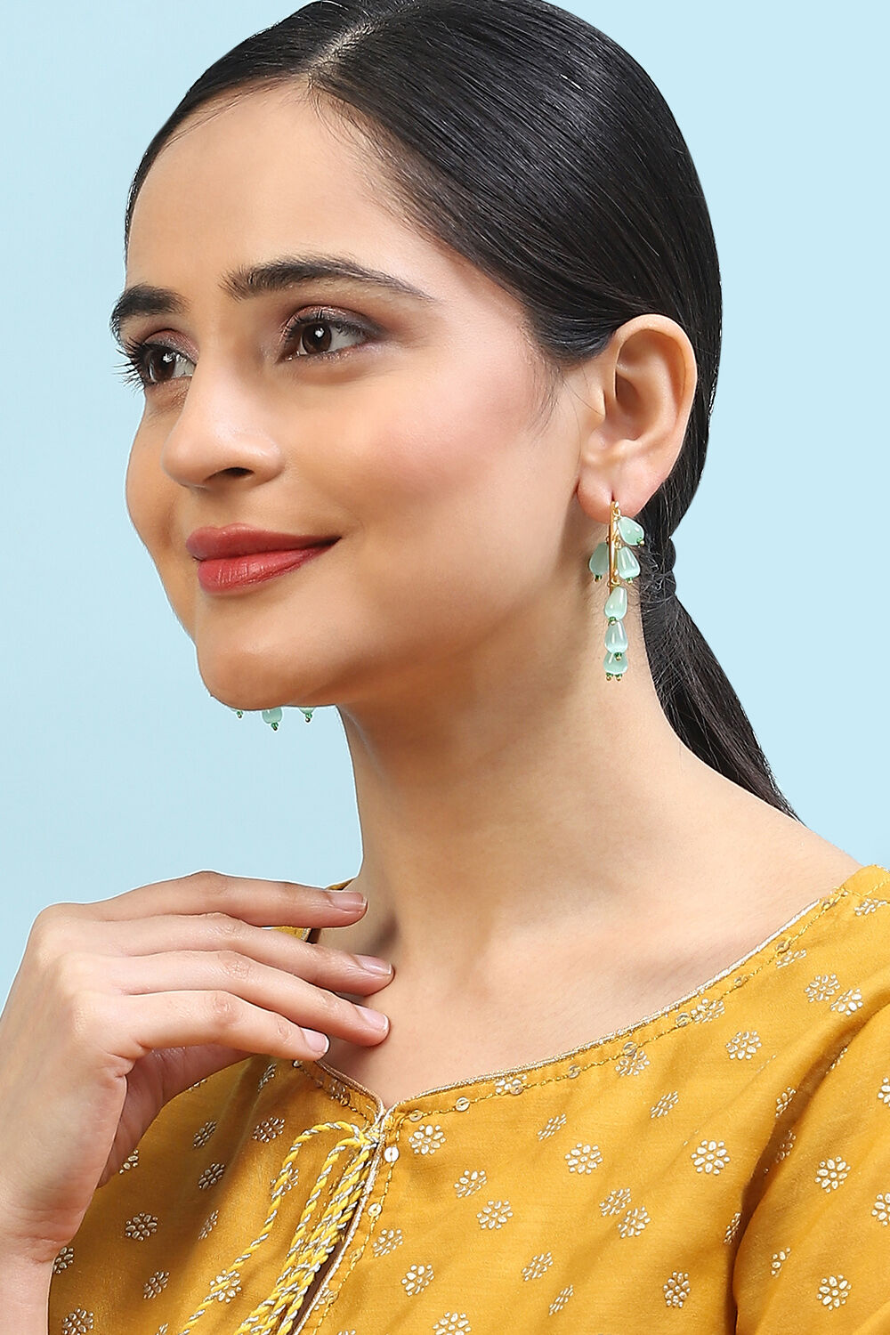 Blue Brass Earrings image number 3