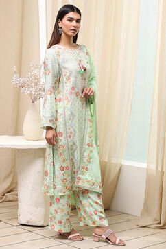 Pista Green Modal Blend Straight Suit Set image number 5