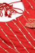 Red Cotton Anarkali Suit image number 1