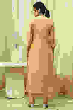 Mustard Chanderi Jamdani Unstitched Suit Set image number 5