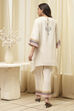 Off-White Cotton Asymmetric Co-ord Set image number 4