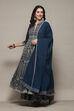 Off White Cotton Anarkali Kurta Skirt Suit Set image number 4