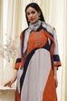 Orange and Beige Printed Straight Suit Set image number 7