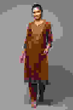 Deep Rust Acrylic Straight 2 Piece Set image number 1