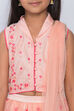 Peach Cotton Viscose Lehenga Set image number 1