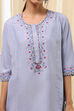Dull Blue Modal Blend Asymmetric Short Kurta image number 1