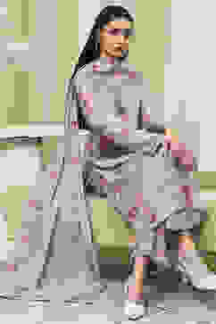 Purple Modal Blend Straight Suit Set image number 0