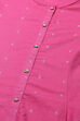 Pink Cotton Blend A-Line Printed Kurta image number 1