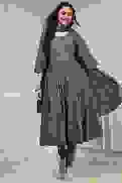 Teal Green Cotton Printed Anarkali Suit Set image number 0