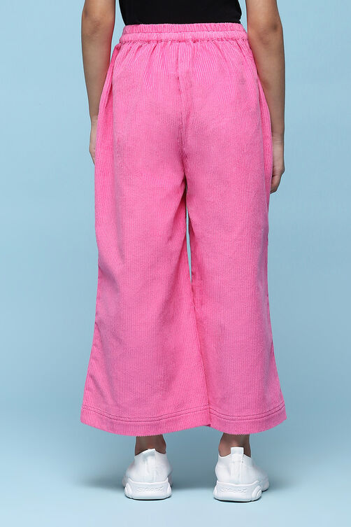 Pink Cotton Solid Pants image number 4