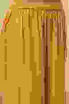 Ochre Yellow Cotton Silk Straight Suit Set image number 2