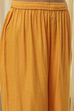 Ochre Yellow Cotton Silk Straight Suit Set image number 2