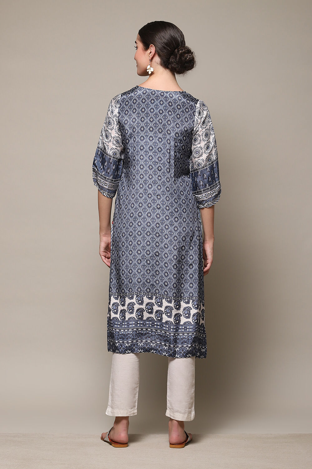 Ivory Viscose A Line Kurta image number 4