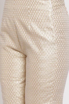 Gold Straight Poly Cotton Pants image number 1