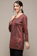 Red Poly Cotton Straight Printed Kurti image number 2