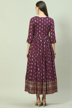 Wine Cotton Dress image number 4