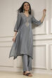 Green Striped Straight Suit Set image number 0