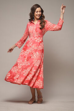 Coral LIVA Straight Printed Dress image number 0