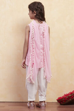 Pink Cotton Straight Suit Set image number 4