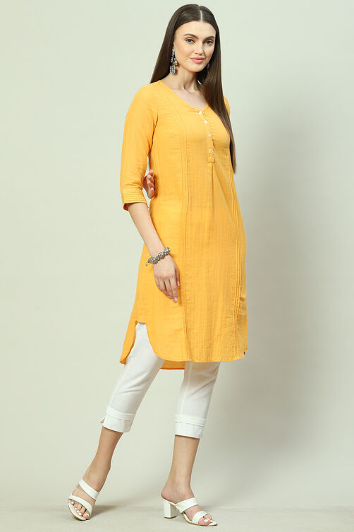 Blue Cotton Solid Kurti image number 0