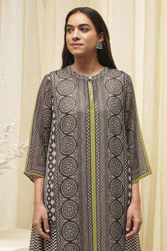 Black Printed Straight Kurta image number 1
