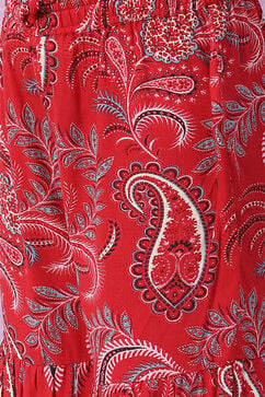 Red Art Silk Straight Kurta Set image number 2