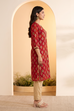Navy Poly Viscose Straight Kurta image number 5