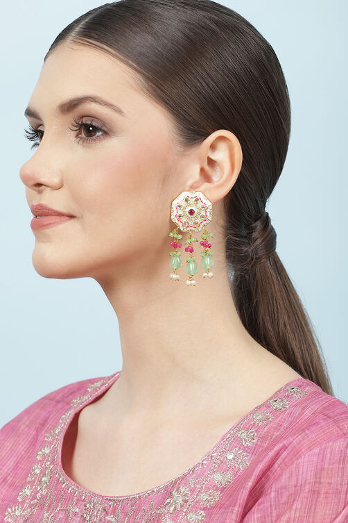 Mint Green Alloy Earrings image number 3