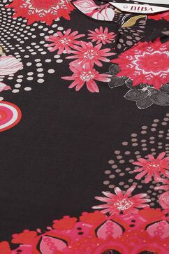 Black Rayon Straight Printed Kurta image number 1