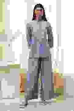 Dull Blue Cotton Straight Co-ord Set image number 6