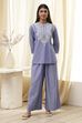 Dull Blue Cotton Straight Co-ord Set image number 6