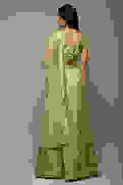 Light Green Cotton Blend Lehenga Set image number 4