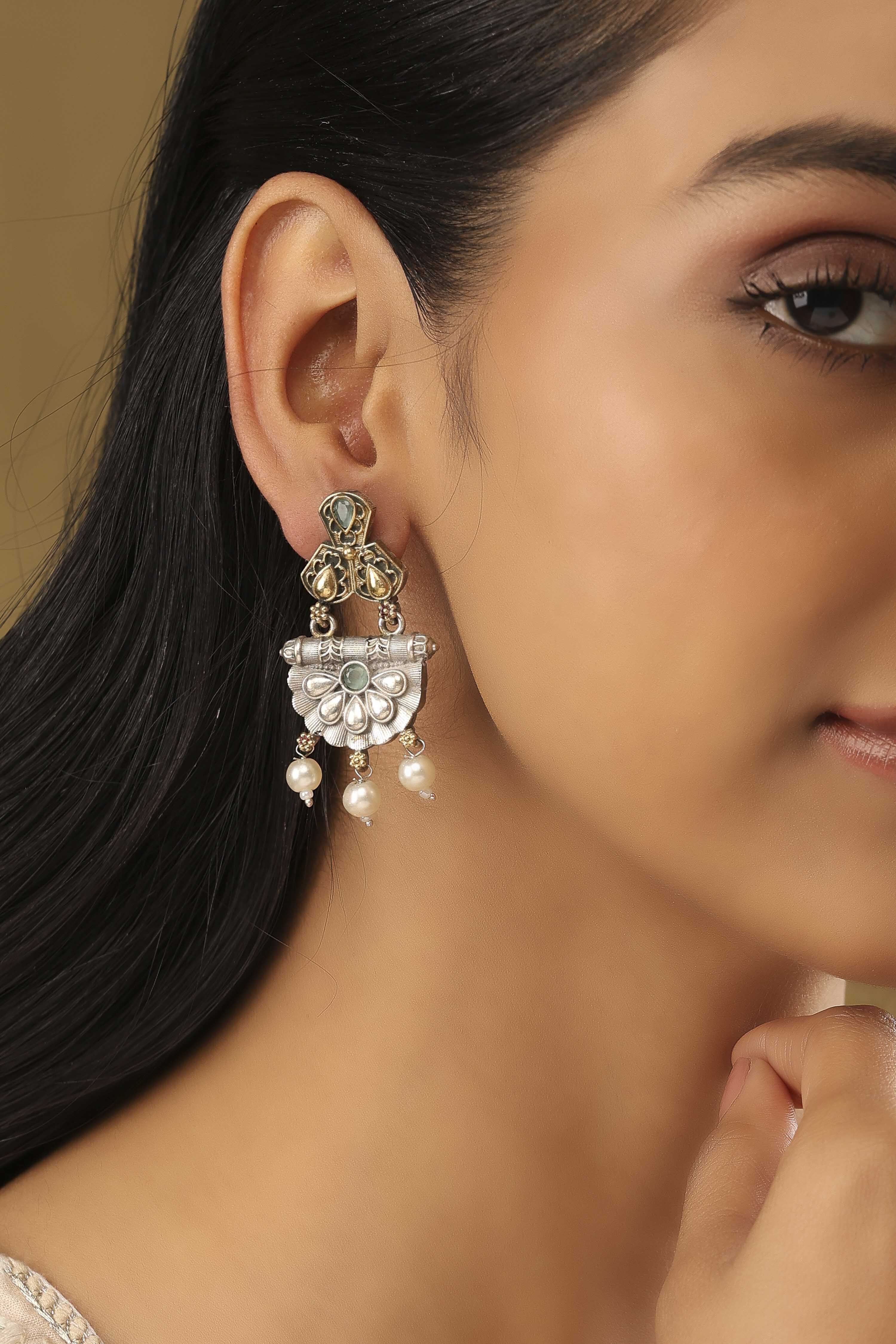 Mint Green Brass Drop & Danglers image number 1