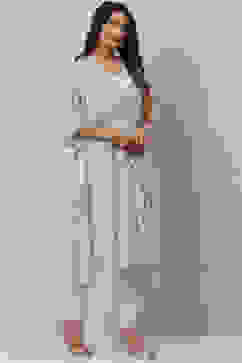 Pista Green Poly Cotton Asymmetric Set Kurta Slim Pant Suit Set image number 6