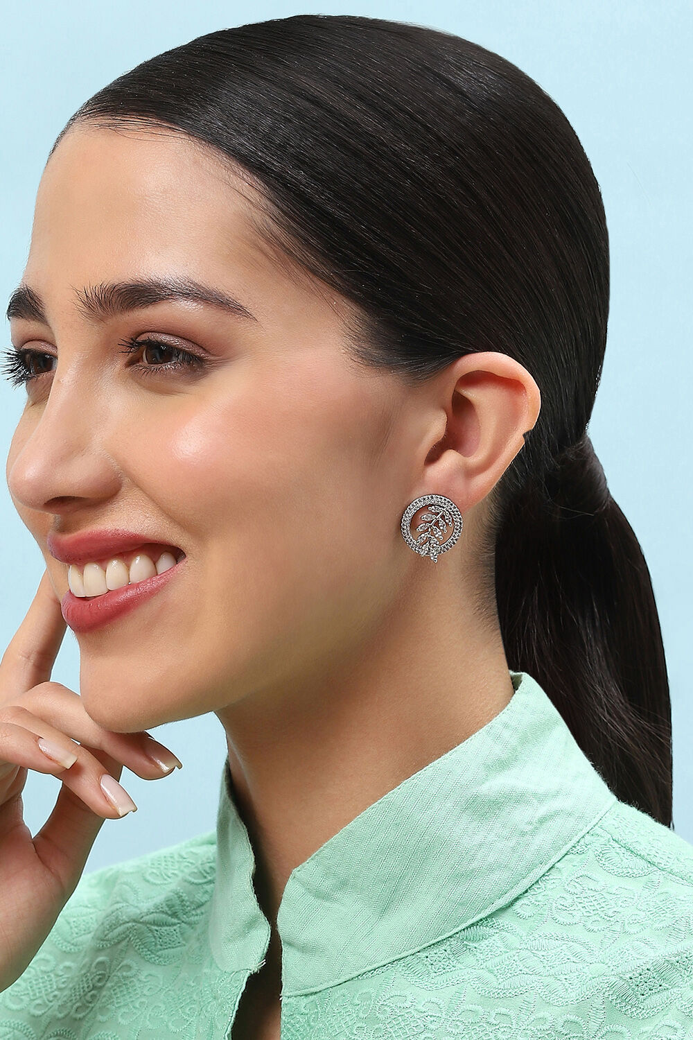 White Brass Earrings image number 1