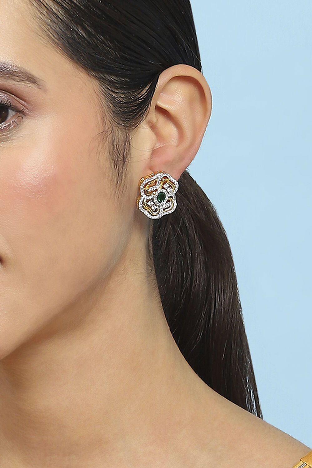 Green Gold Brass Hoops image number 1