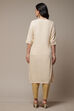 Beige LIVA Straight Kurta image number 2