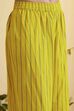 Lime Yellow Cotton Yarndyed Straight Kurta Set image number 2