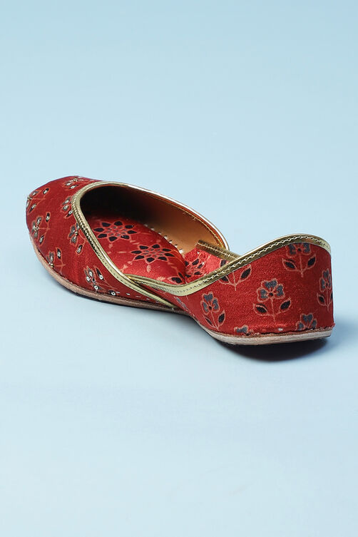 Maroon PU Mojaris image number 4