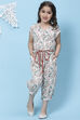 Ecru Cotton Straight Jumpsuit image number 0