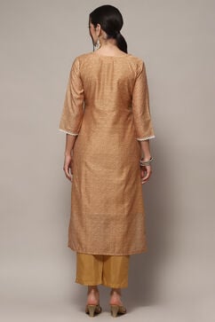Golden Chanderi Blend Unstitched Suit set image number 6