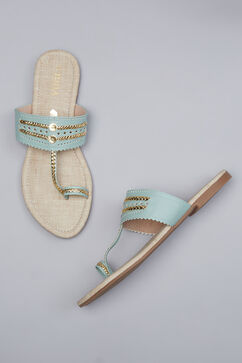 Mint Green Kohlapuri Sandal image number 2
