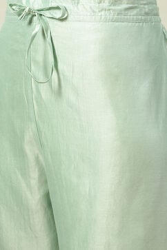 Mint Green Cotton Silk Straight Kurta Palazzo Suit Set image number 2