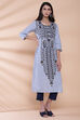 White Cotton Straight Printed Kurta image number 3