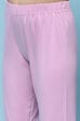 Lilac Cotton Blend Flared Kurta Churidar Suit Set Suit Set