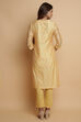 Off White Art Silk Straight Kurta Regular Pant Suit Set image number 6