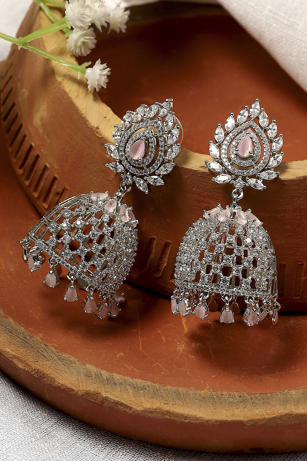 Pink Alloy Jhumka image number 0
