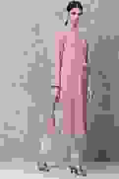 Blush Pink Cotton Straight Printed Kurta image number 3