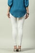 White Cotton Blend Solid Churidar image number 4